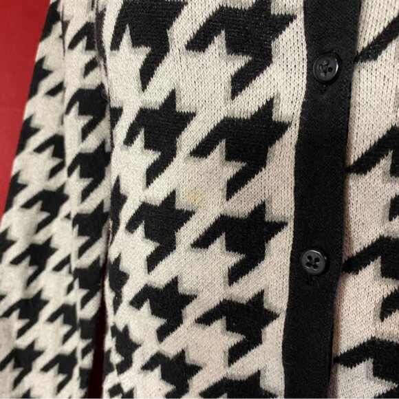 Merona Black and White Houndstooth Cotton Knit Cardigan - Picture 5 of 6